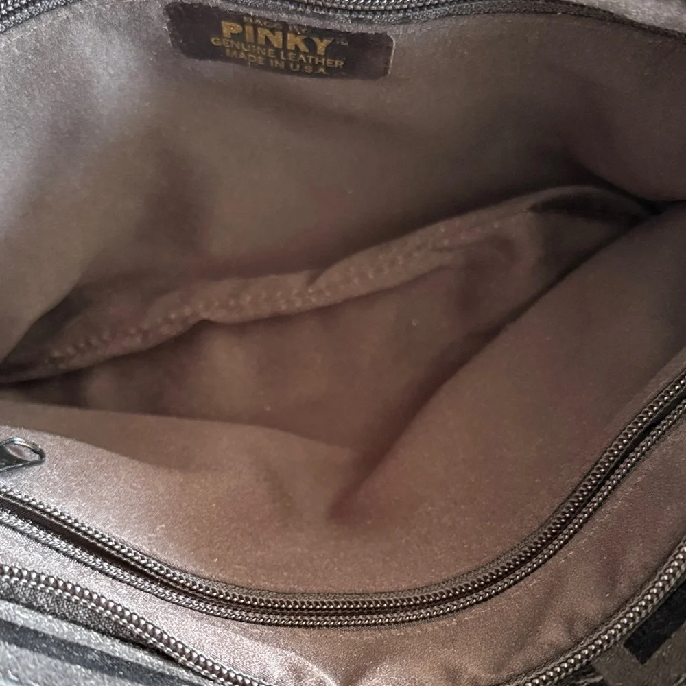 Bags by Pinky Black and Gold Geometric Cosmetic Case